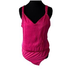 4 Sienna Pink Bodysuit Top Women’s Large Preppy Office Event Feminine Fairy